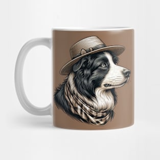 Cute Border Collie Art Mug